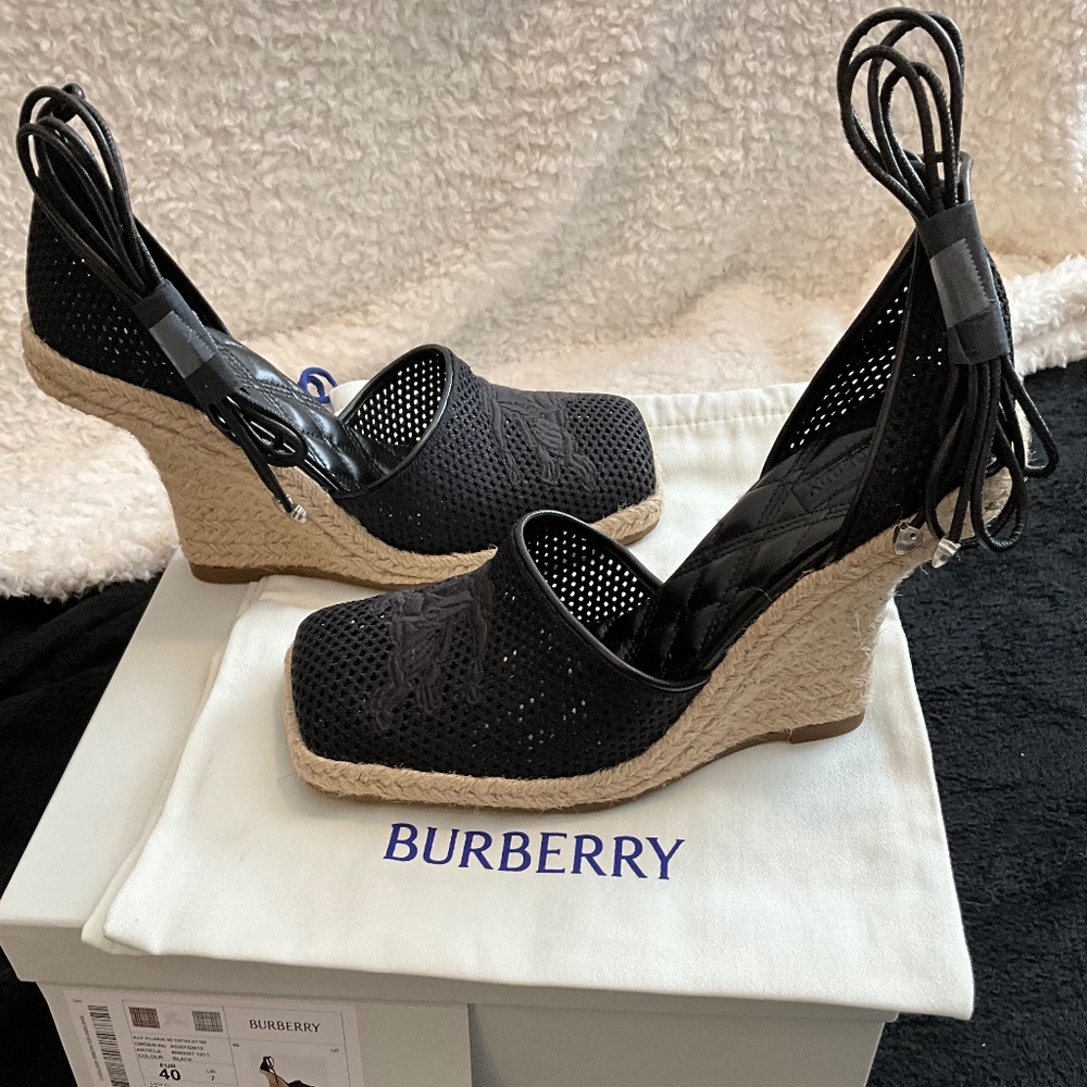 Burberry Plunge Wedge Espadrilles
